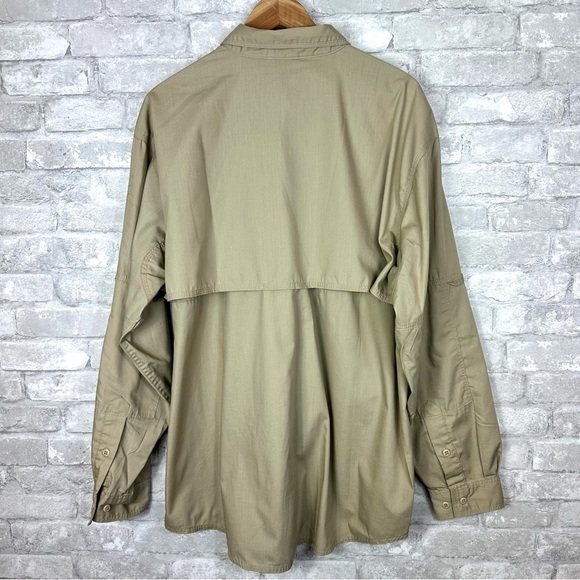 5.11 Tactical Taclite Professional Long-Sleeve Button-Up Work Shirt Sz XL Khaki - Picture 9 of 14
